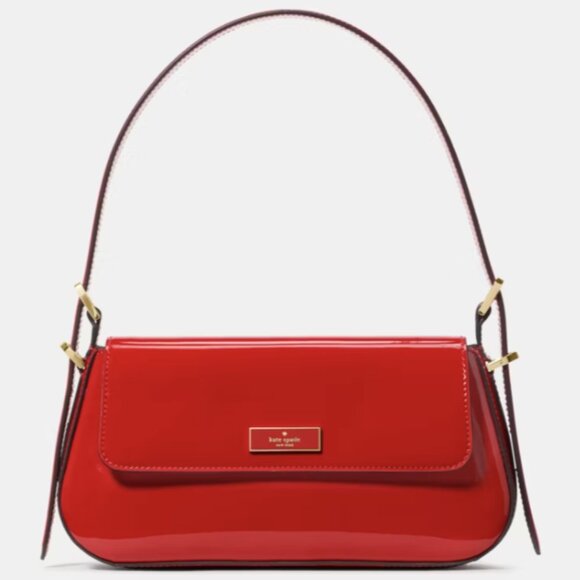 KATE SPADE NY Handbag Sm Bridget Patent Shoulder Bag & Slim Card/Wallet Set Red